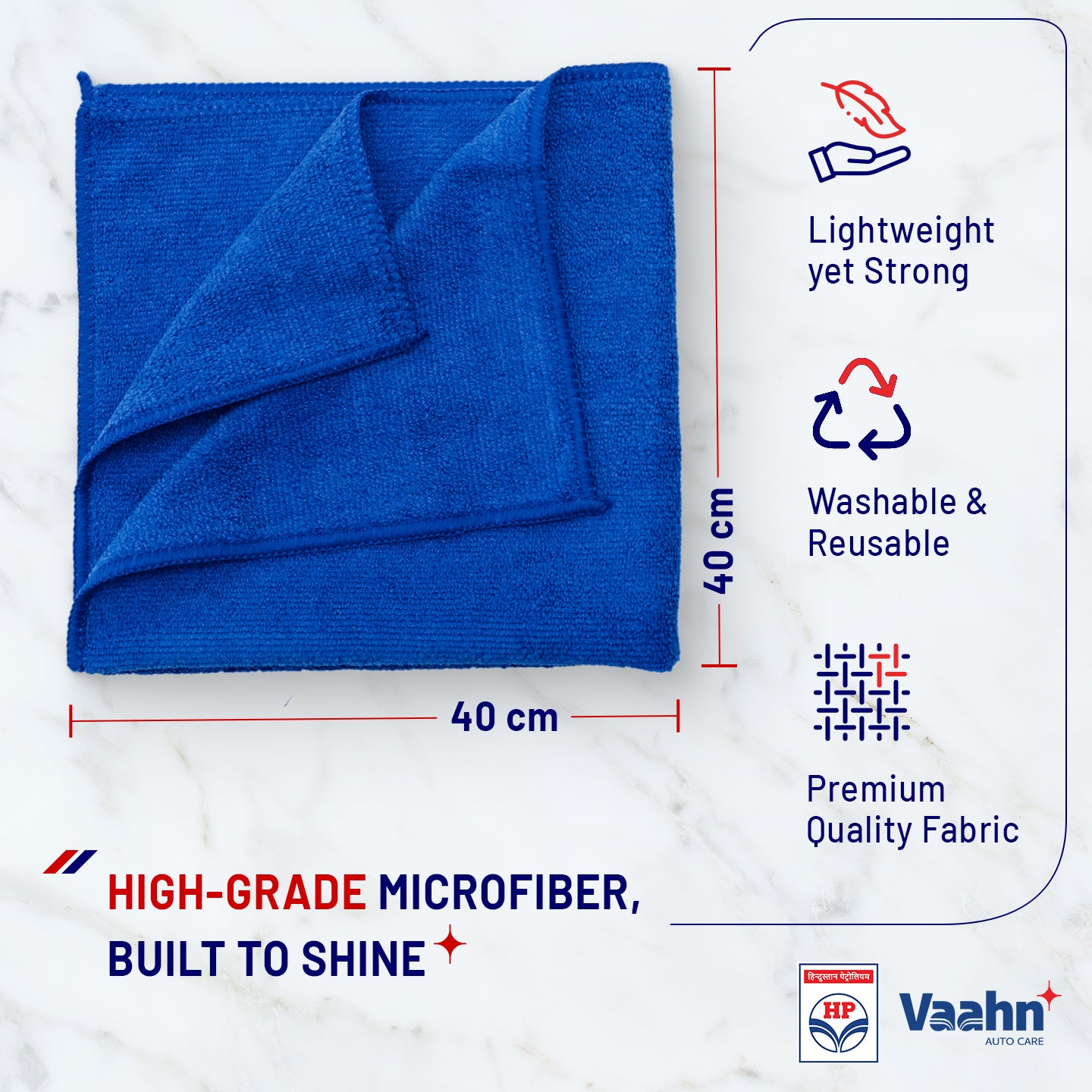 HP Vaahn Microfiber Cloth 40×40 (500 GSM Double Sided) Single