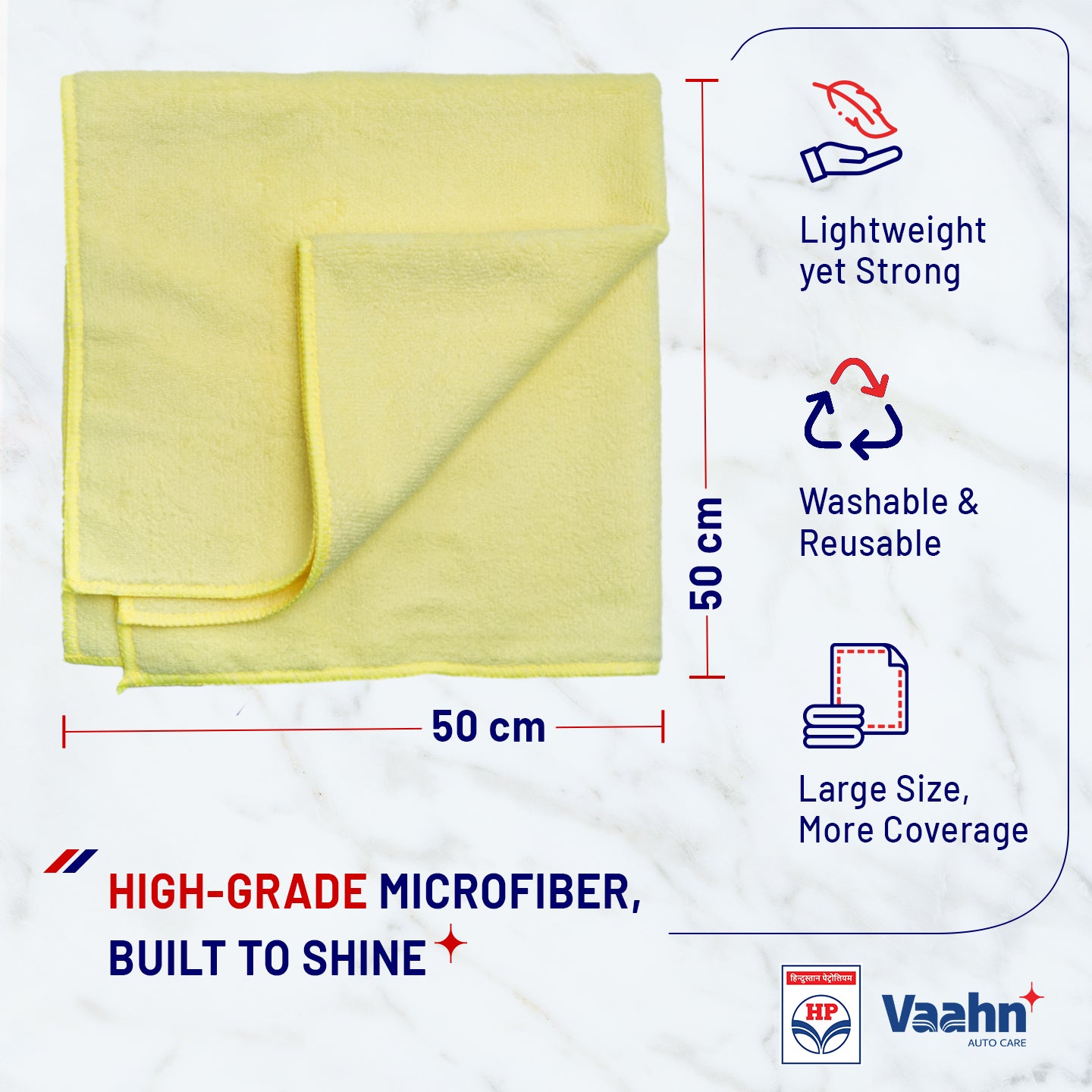 HP Vaahn Microfiber Cloth 50×50 (340 GSM) Single
