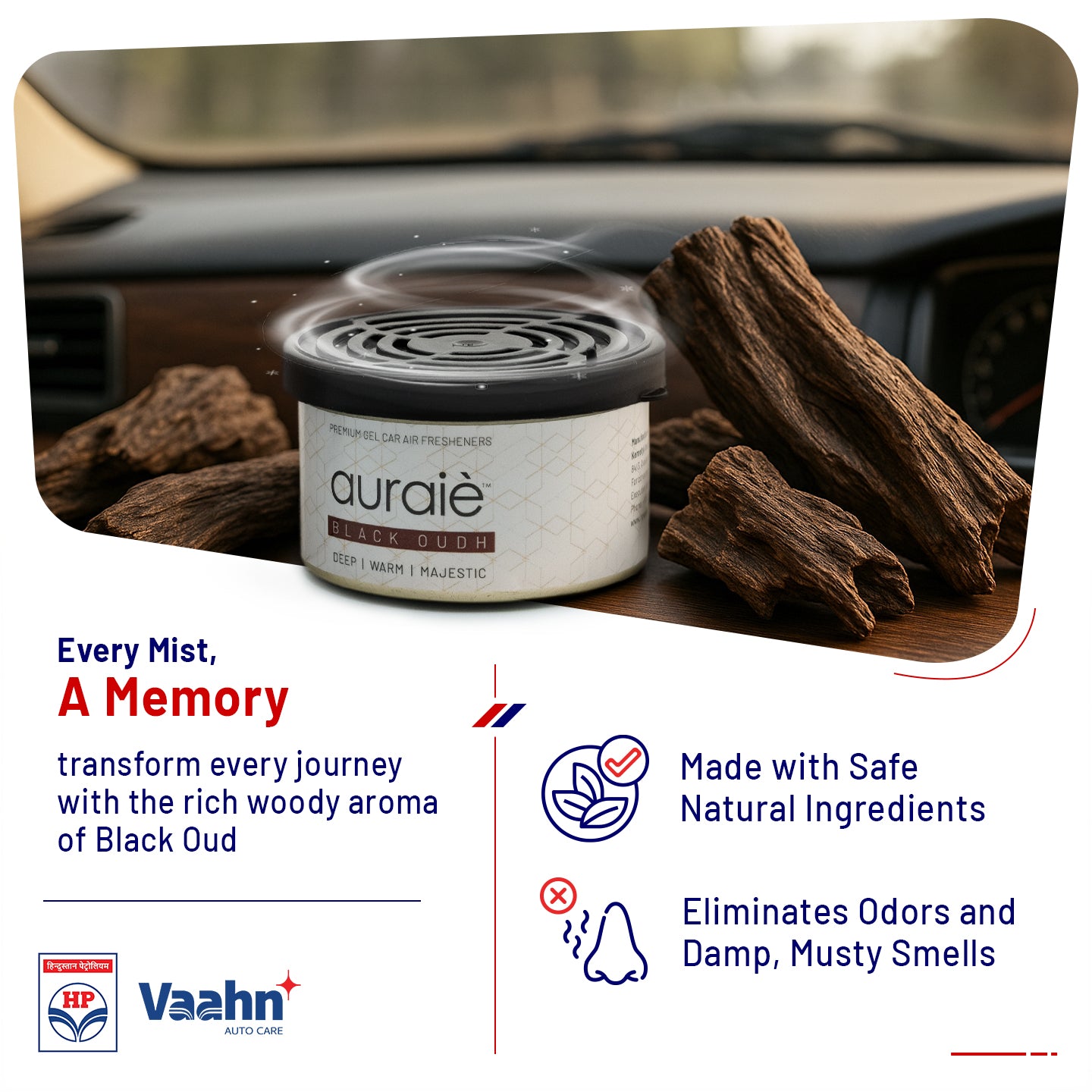 HP Vaahn Gel Air Freshener — Black Oudh 80 g