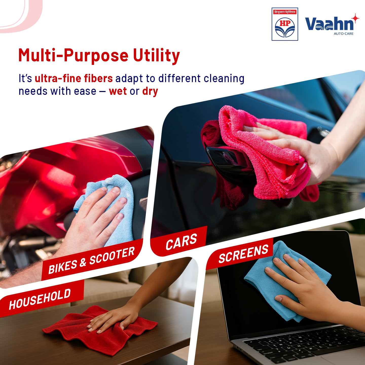 HP Vaahn Microfiber Cloth 40×40 (340 GSM) Pack of 3