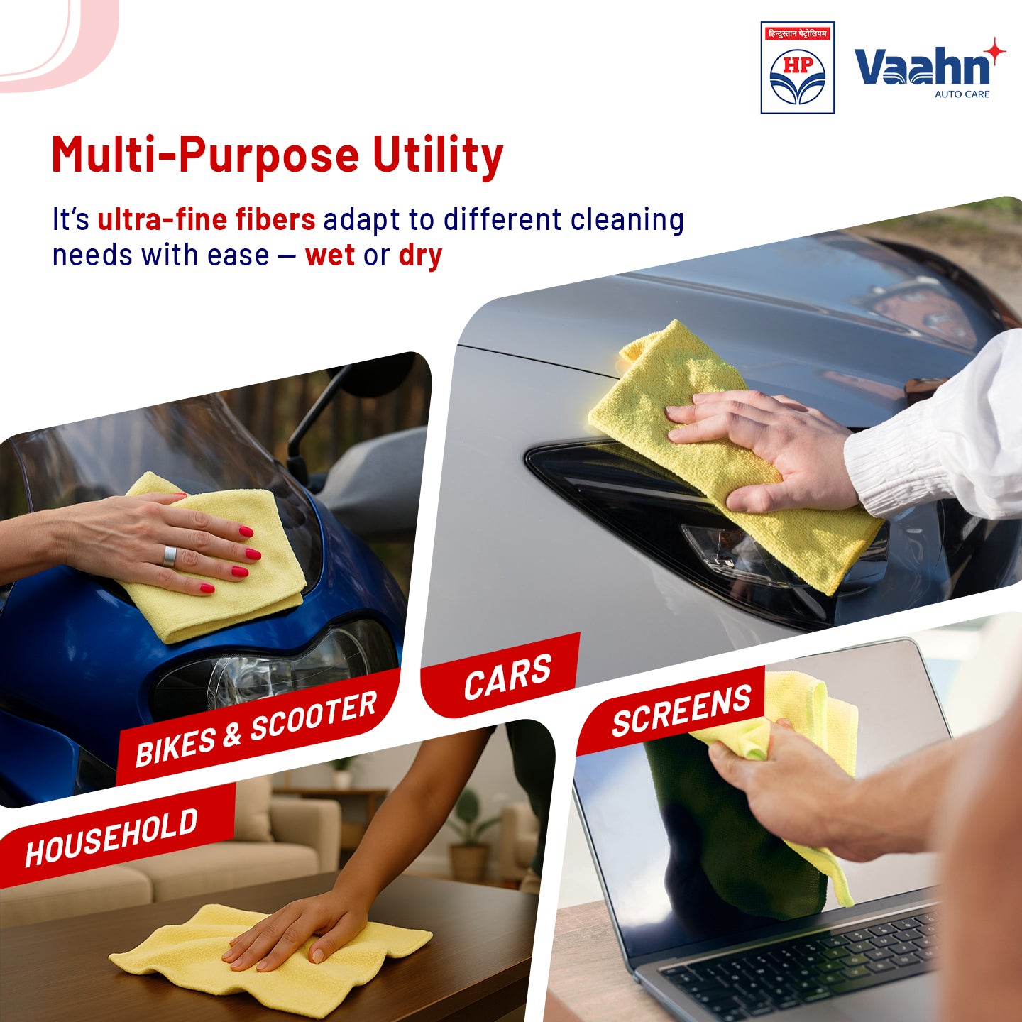 HP Vaahn Microfiber Cloth 50×50 (340 GSM) Single