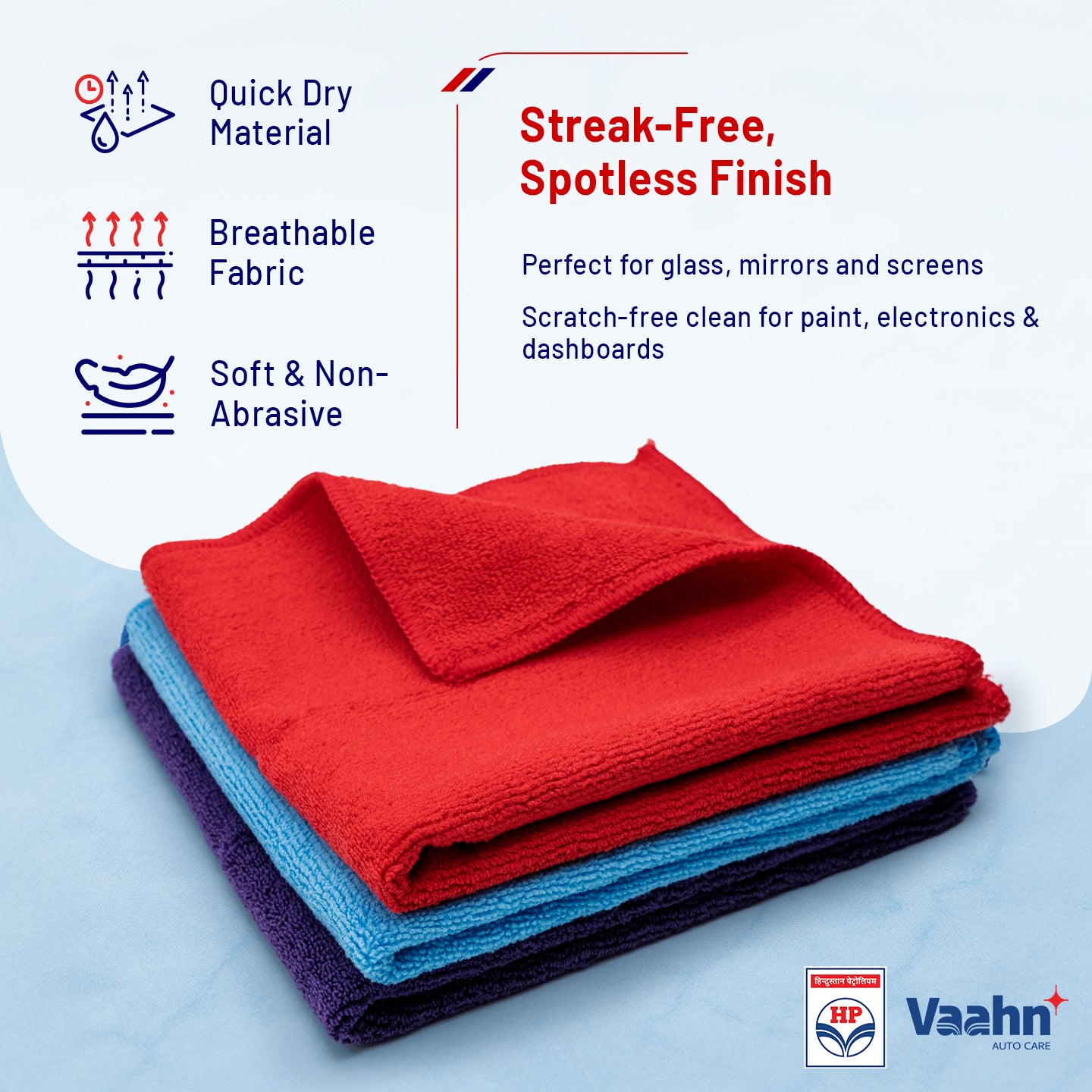 HP Vaahn Microfiber Cloth 40×40 (340 GSM) Pack of 3