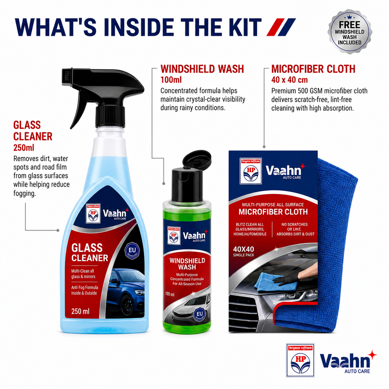 HP Vaahn Car Glass Cleaning Kit