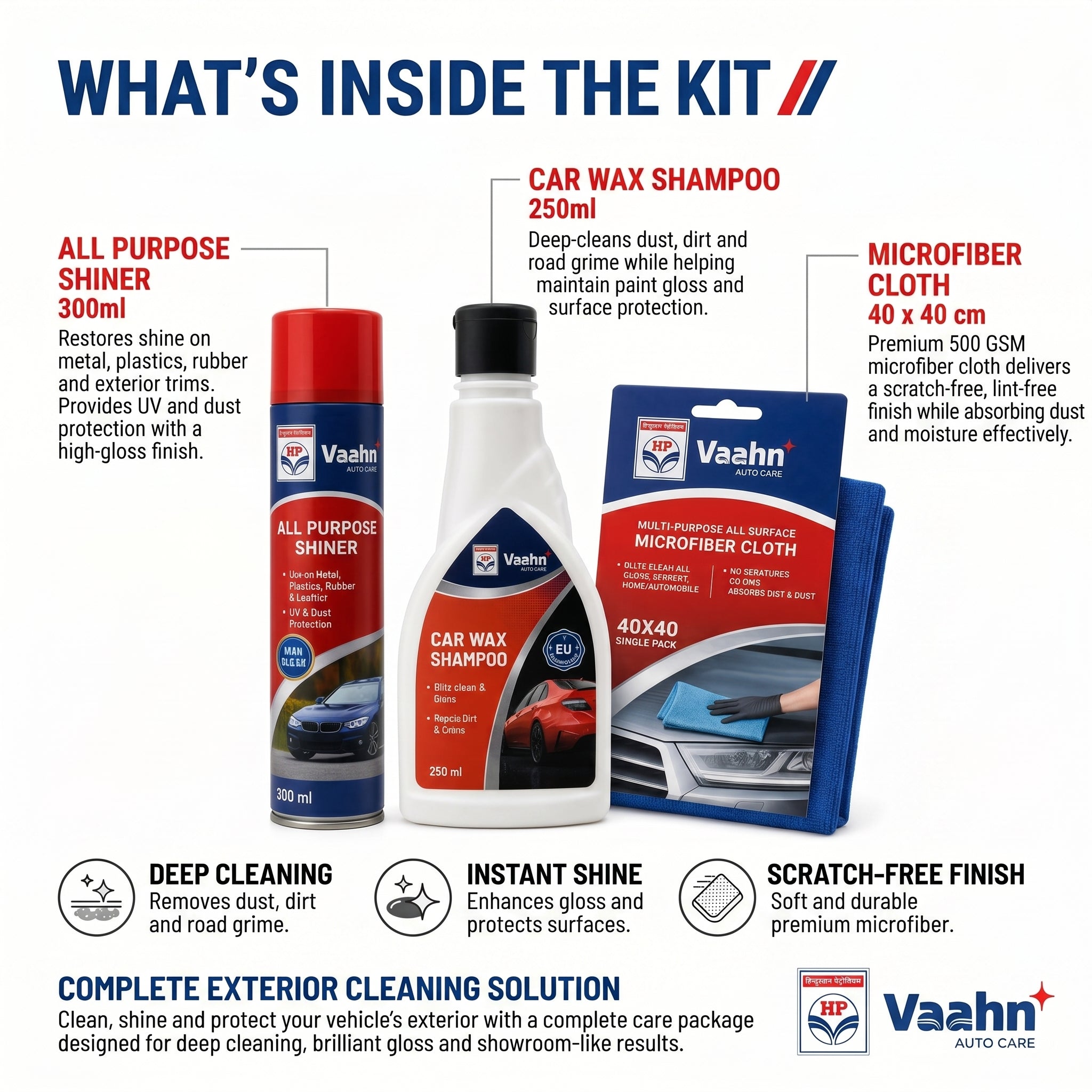 HP Vaahn Car Exterior Cleaning Kit
