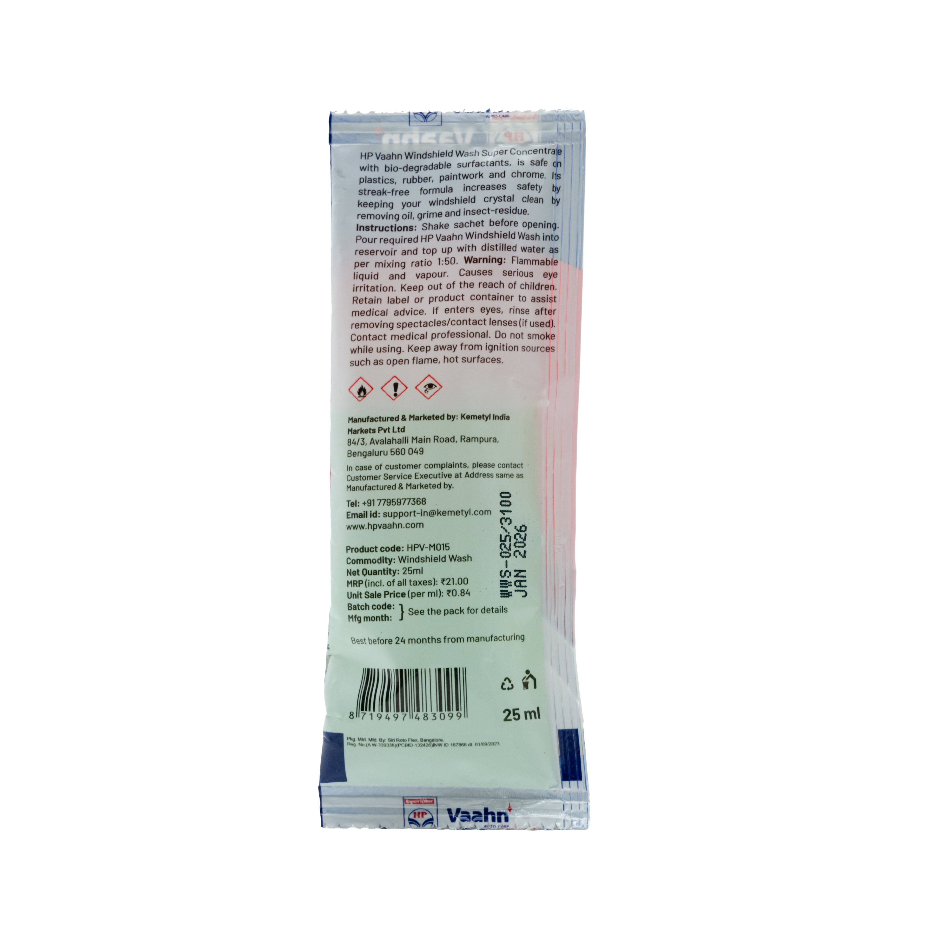 HP Vaahn Windshield Wash 25 ml